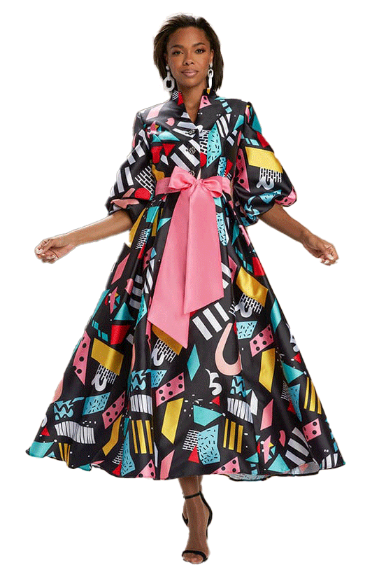 Donna Vinci Church Dress 12004C-Multi