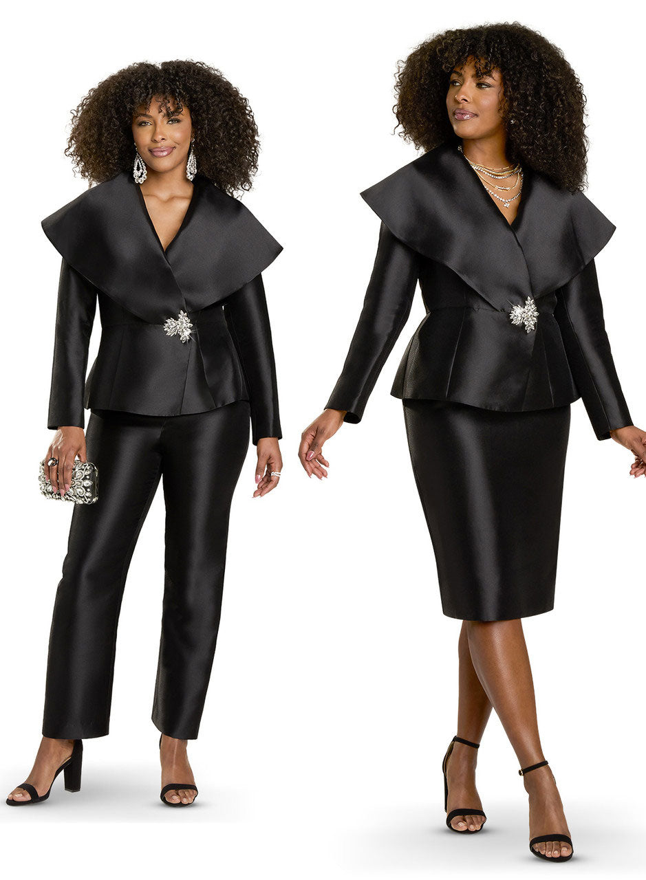 Donna Vinci Church Suit 12170C-Black - Church Suits For Less