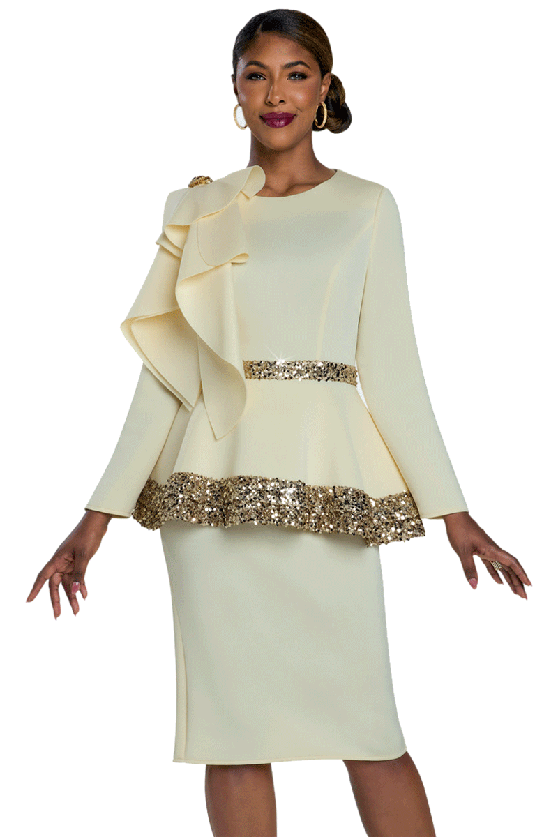 Donna Vinci Church Suit 12231-Buttercup