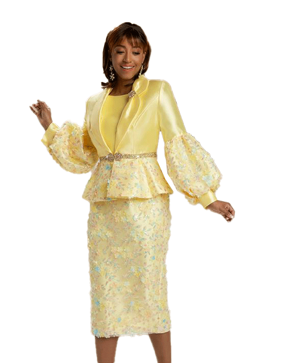 Donna Vinci Church Suit 5804C-Canary
