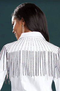 Donna Vinci Denim Jacket 8457JC-White - Church Suits For Less