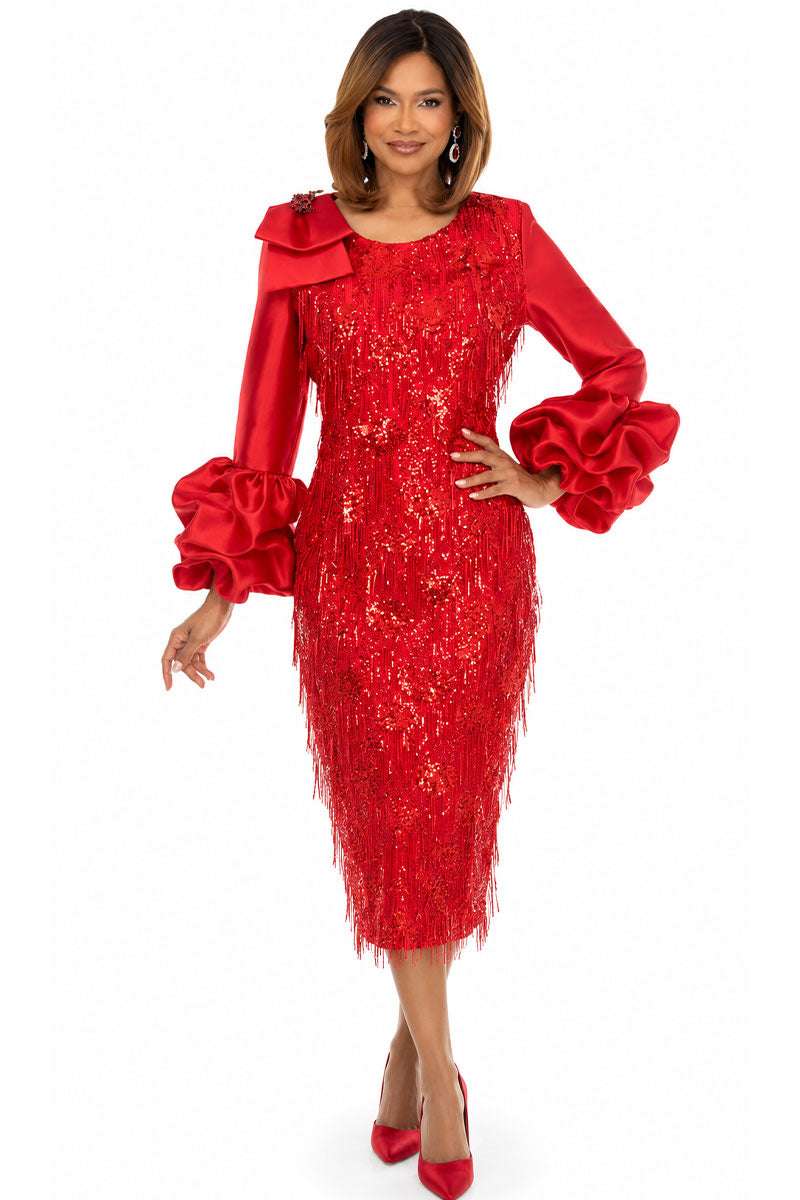 Donna Vinci Skirt Suit 12276-Red