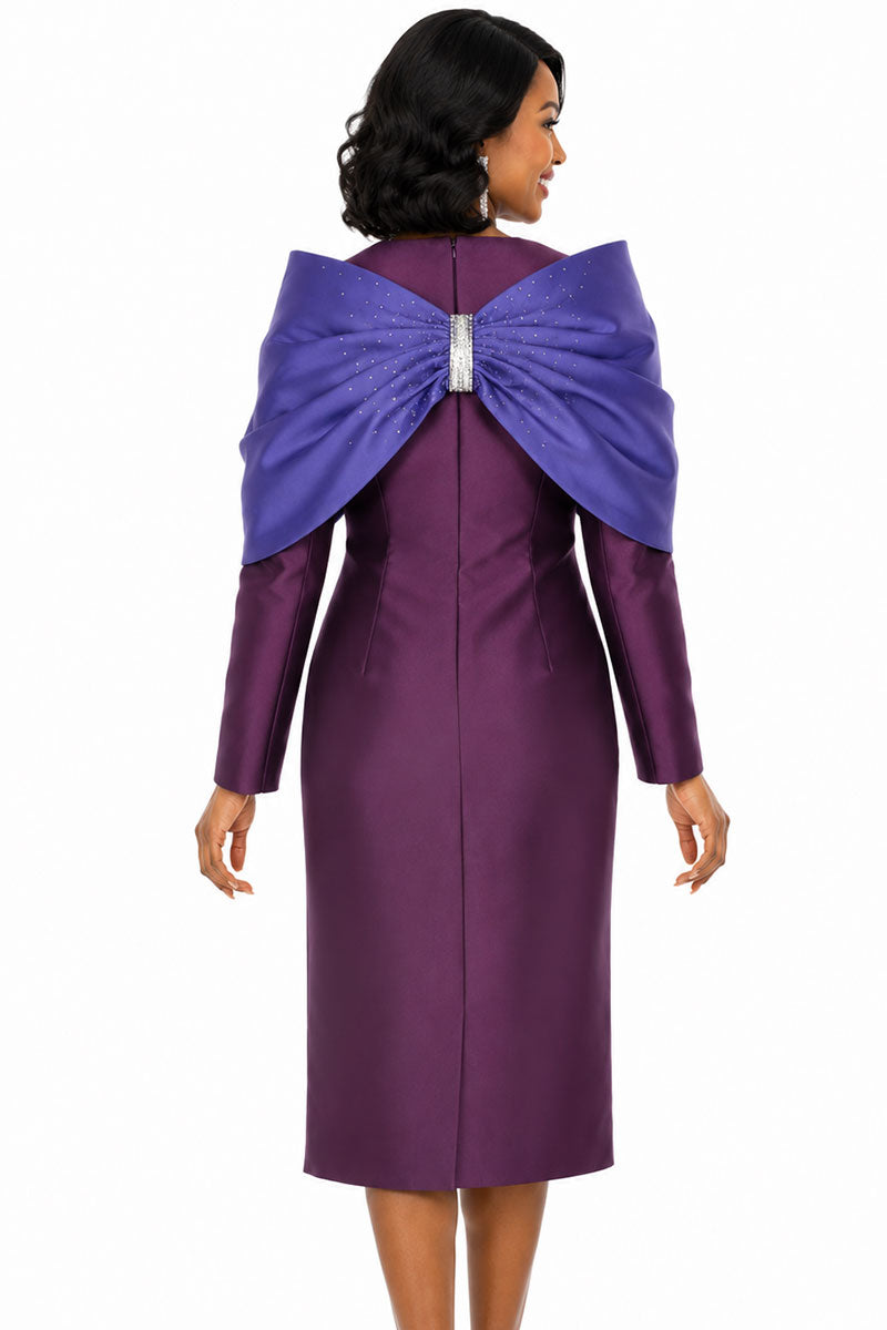 Donna Vinci Dress 12291-Plum/Violet