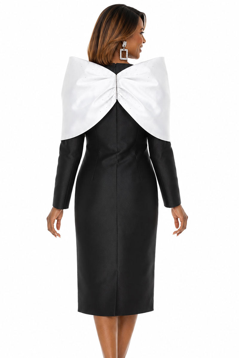 Donna Vinci Dress 12291-Black/Off-White