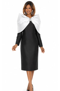 Donna Vinci Dress 12291-Black/Off-White