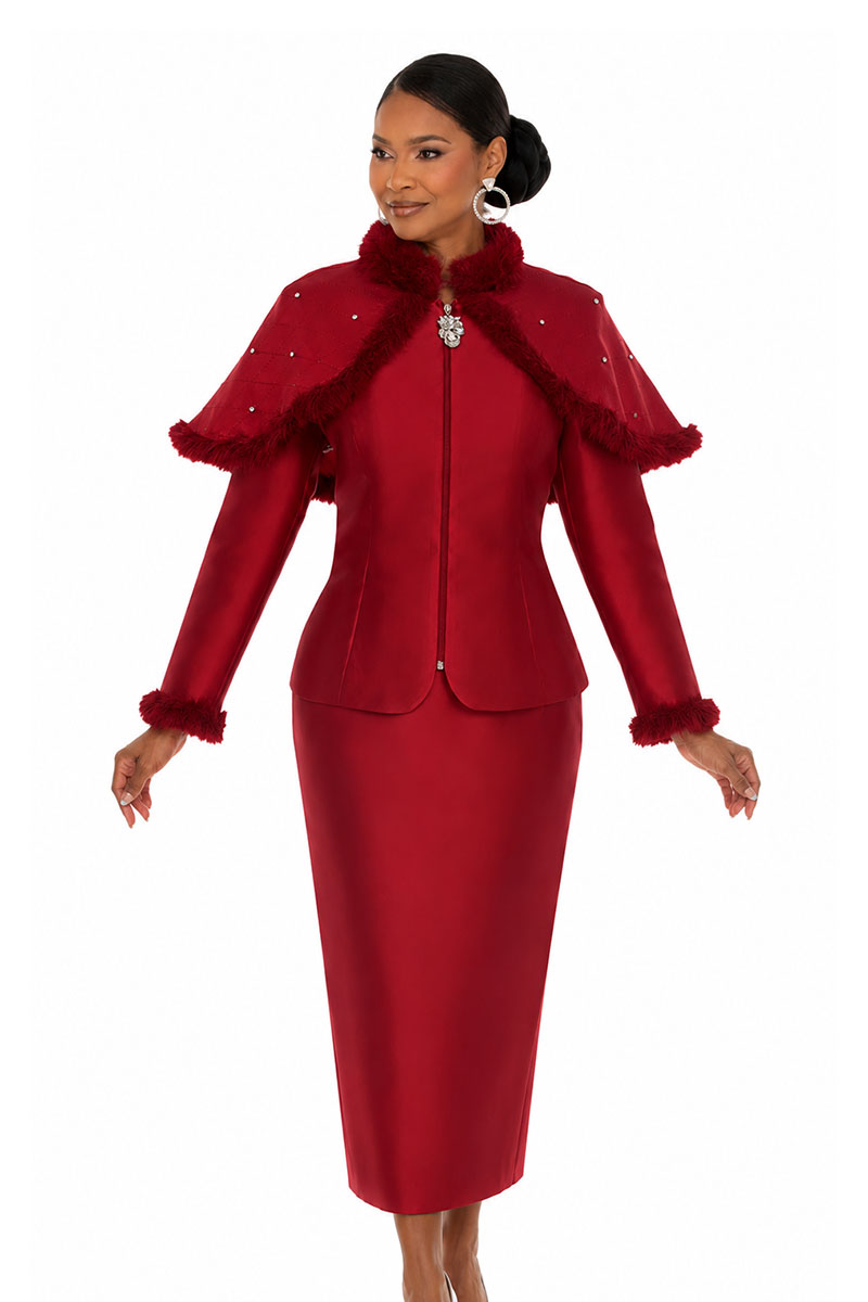 Donna Vinci Skirt Suit 12240-Burgundy