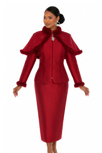 Donna Vinci Skirt Suit 12240-Burgundy