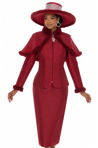 Donna Vinci Skirt Suit 12240-Burgundy