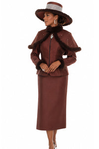 Donna Vinci Skirt Suit 12240-Brown