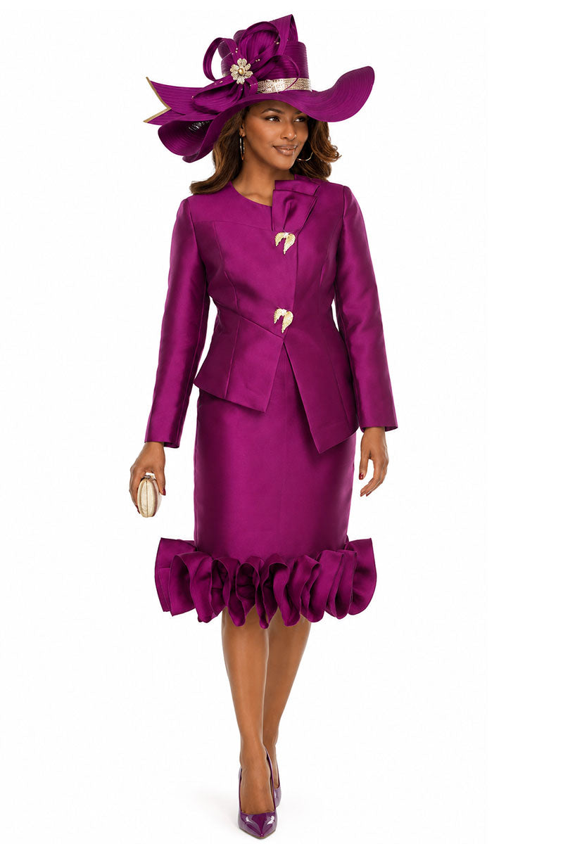 Donna Vinci Skirt Suit 12292-Magenta