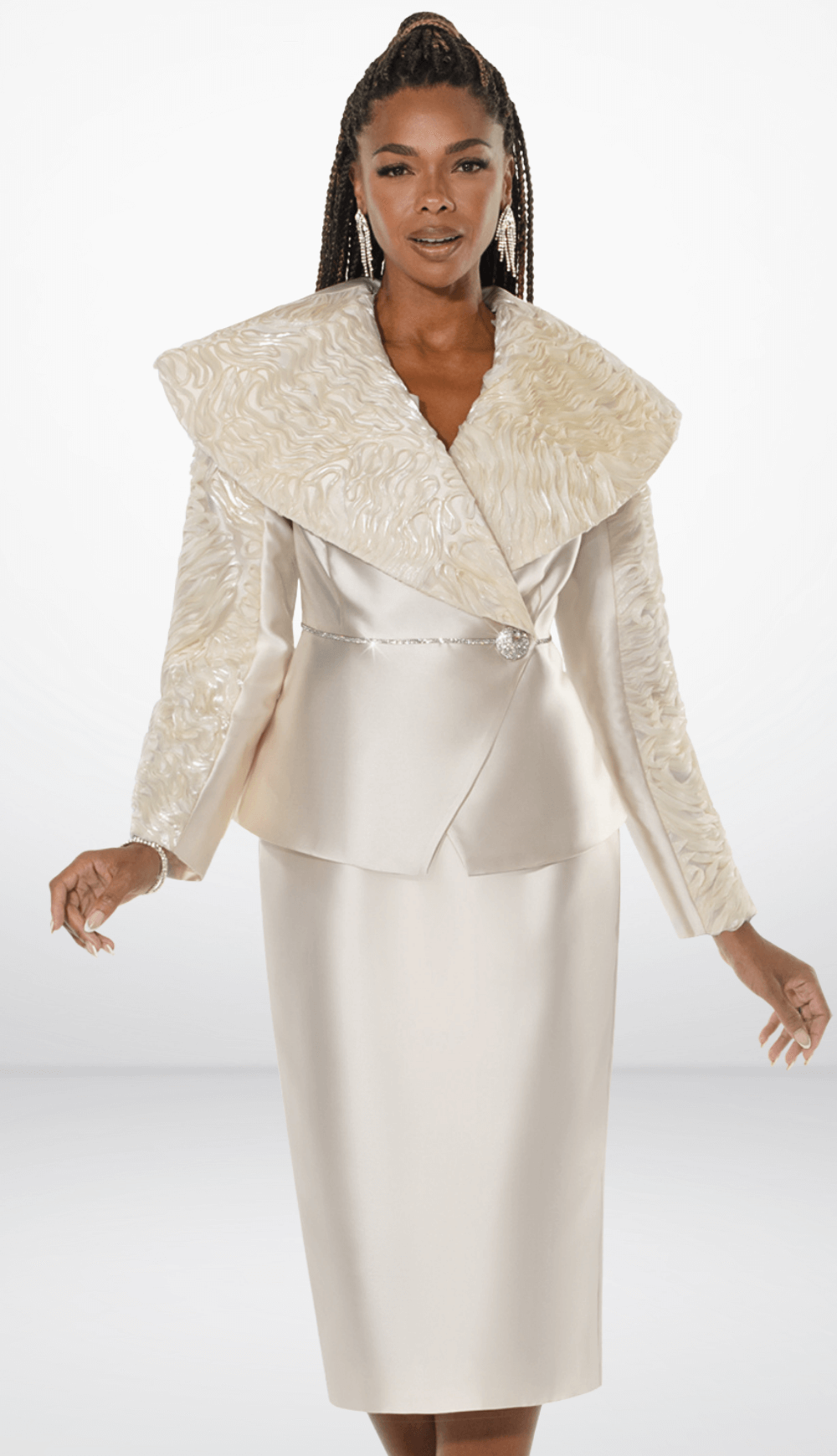 Donna Vinci Church Suit 12230-Champagne