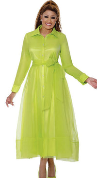 Dorinda Clark Cole Dress 309501C-Lime - Church Suits For Less