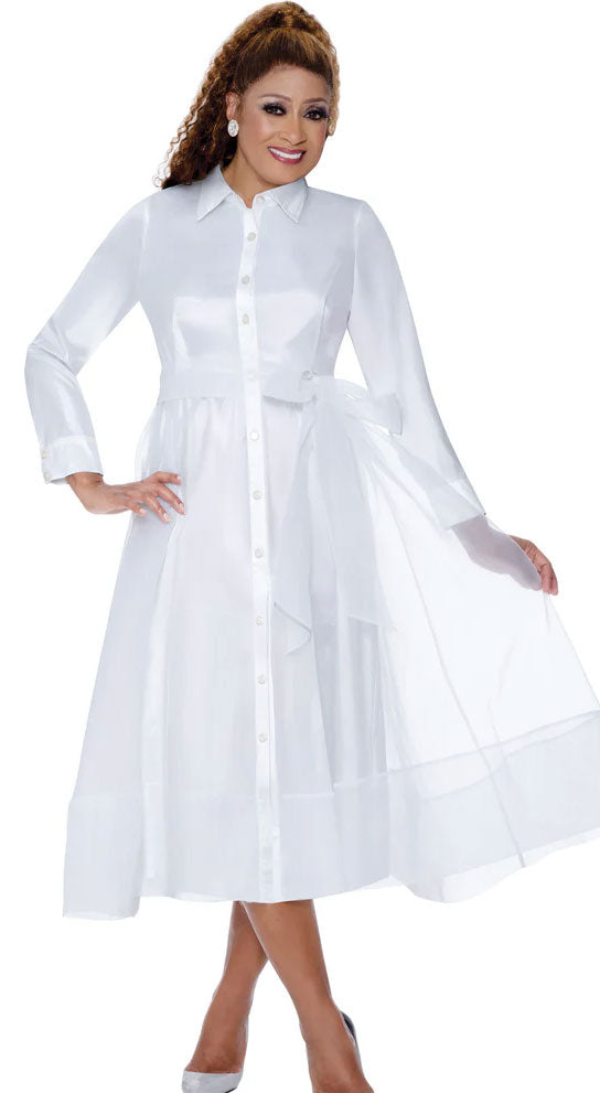 Dorinda Clark Cole Dress 309501C-White - Church Suits For Less