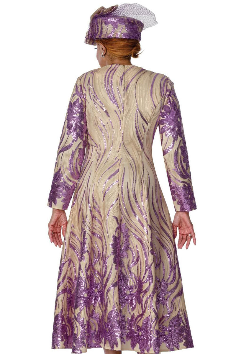 Dorinda Clark Cole Church Dress 310161, Purple / 12 / No Hat