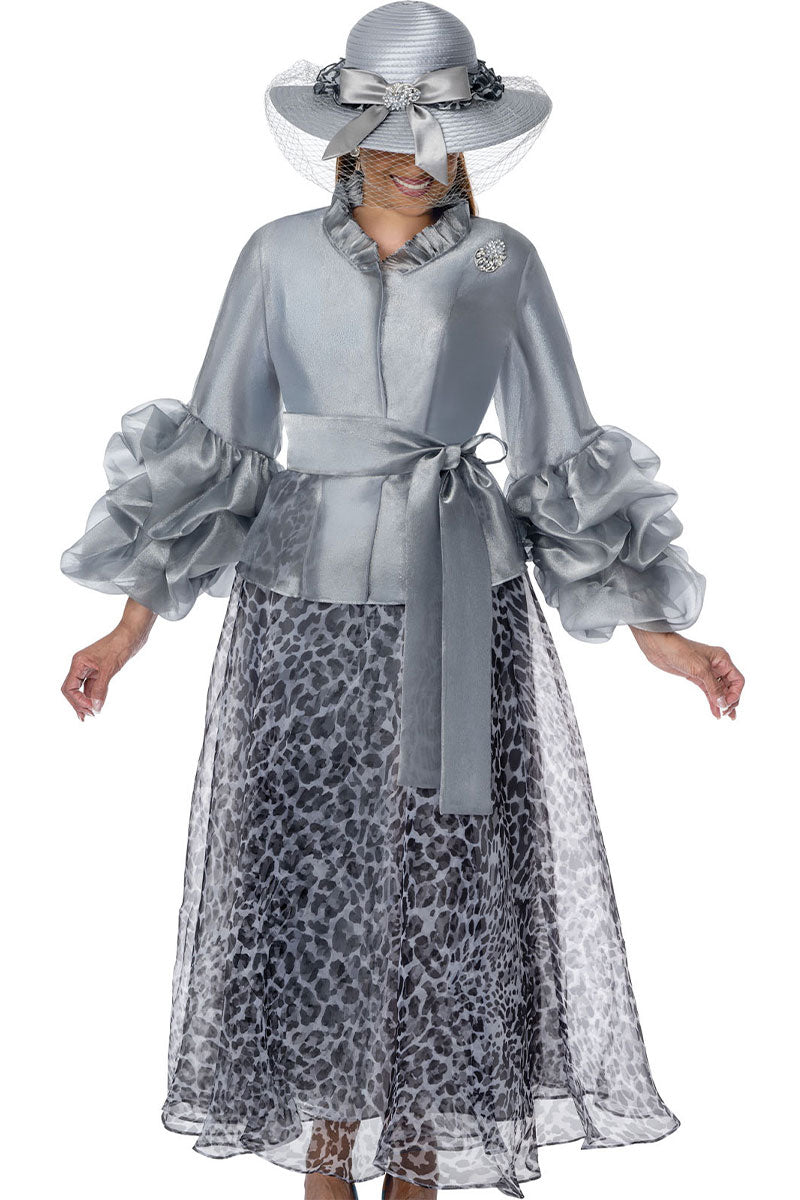 Dorinda Clark Cole Church Suit 340183-Silver/Animal