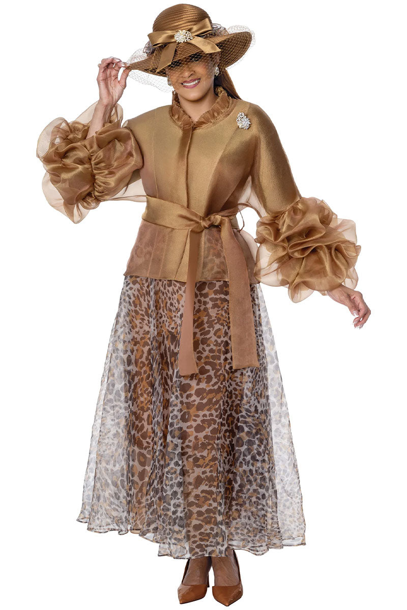 Dorinda Clark Cole Church Suit 340183-Brown/Animal