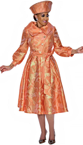 Dorinda Clark Cole Suit 5111-Tangerine - Church Suits For Less