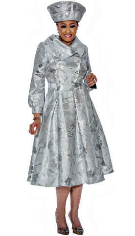 Dorinda Clark Cole Suit 5111 - Silver - Church Suits For Less