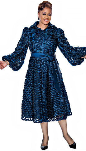 Dorinda Clark Cole Dress 5261-Navy - Church Suits For Less