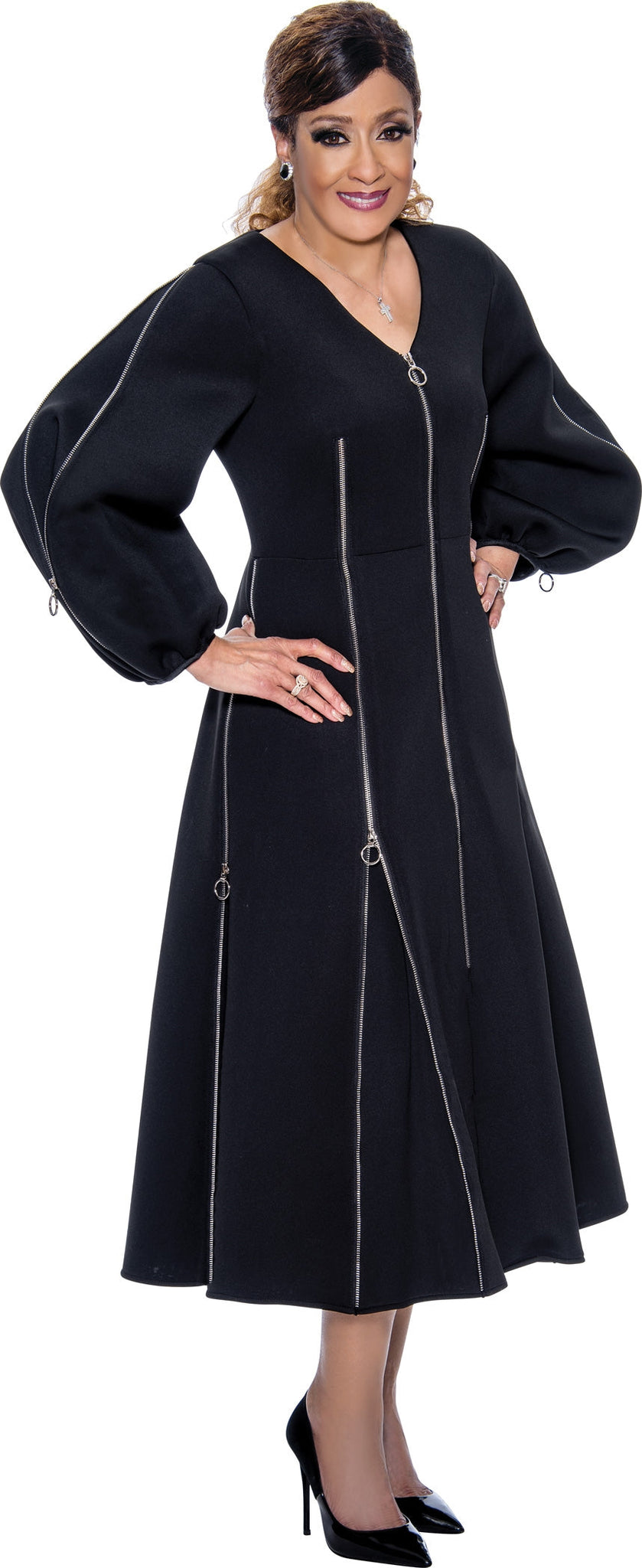 Dorinda Clark Cole Dress 4621C-Black - Church Suits For Less