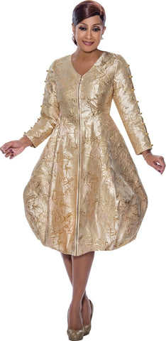 Dorinda Clark Cole Dress 5051C-Champagne - Church Suits For Less