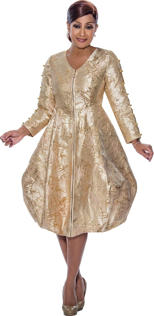 Dorinda Clark Cole Dress 5051-Champagne - Church Suits For Less