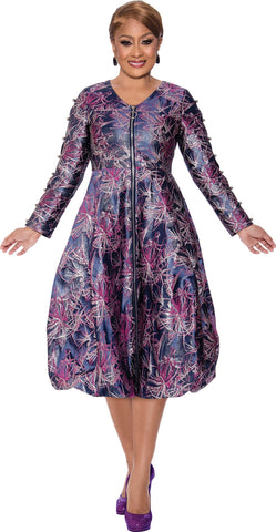 Dorinda Clark Cole Dress 5051-Purple - Church Suits For Less