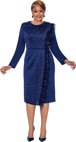 Dorinda Clark Cole Dress 5151C-Navy - Church Suits For Less