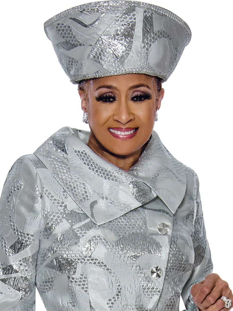 Dorinda Clark Cole Hat 5111 Silver - Church Suits For Less