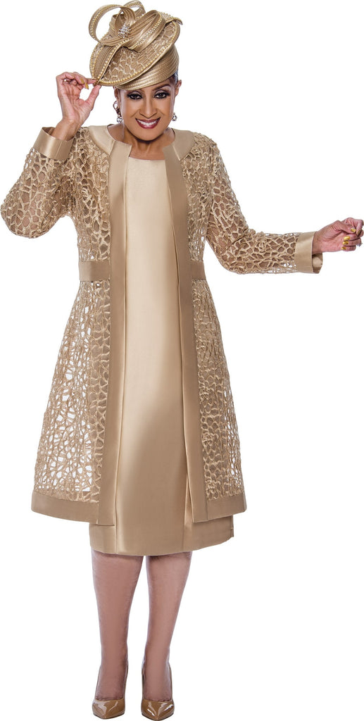 Dorinda Clark Cole Jacket Dress 4892-Champagne - Church Suits For Less