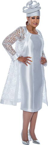 Dorinda Clark Cole Jacket Dress 4892C-White - Church Suits For Less