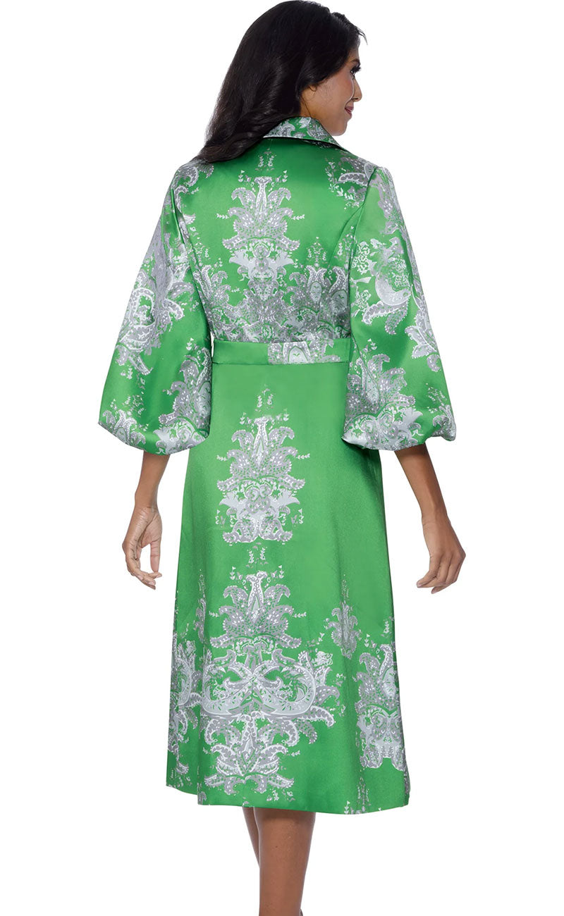 Church Dress By Nubiano 100301C-Green