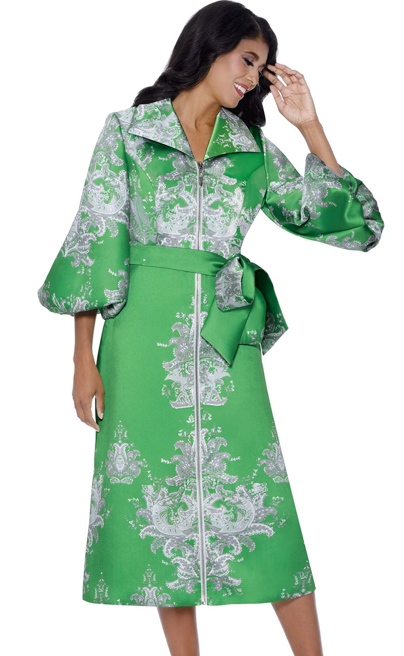 Church Dress By Nubiano 100301C-Green