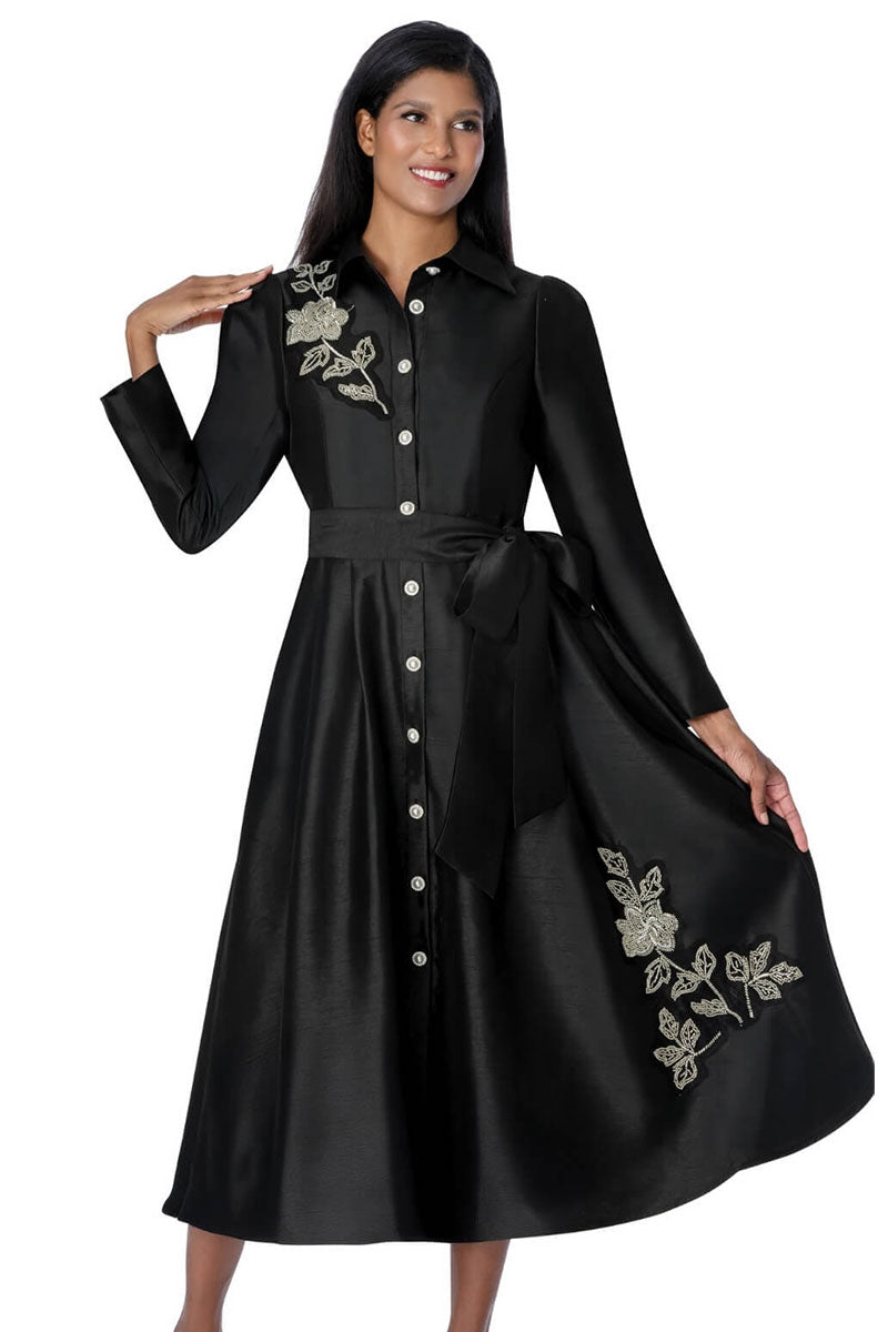 black church dresses for women HAJWOH XL Vestidos Elegantes Flowy Puff Sleeve Spring Dresses Casual Church Dresses Fashion Sundresses with Belt Black XL Lily And Taylor Church Dresses Spring And Summer 2026 Church Dresses for Women Elegant