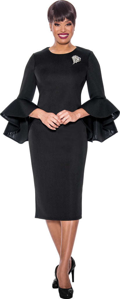 Church Dress By Nubiano 12081-Black - Church Suits For Less