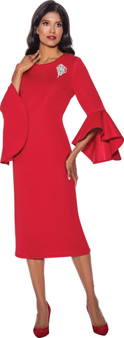 Church Dress By Nubiano 12081-Red - Church Suits For Less