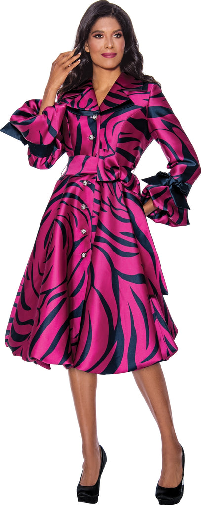 Church Dress By Nubiano 1771-Magenta - Church Suits For Less