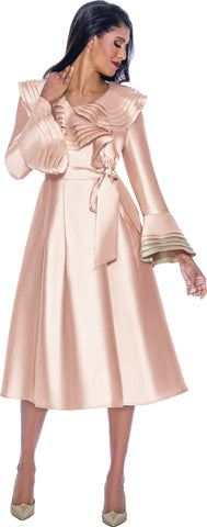 Church Dress By Nubiano 12281C-Champagne - Church Suits For Less