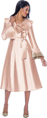 Church Dress By Nubiano 12281-Champagne - Church Suits For Less
