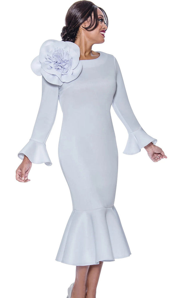 Church Dress By Nubiano 12371C-White - Church Suits For Less