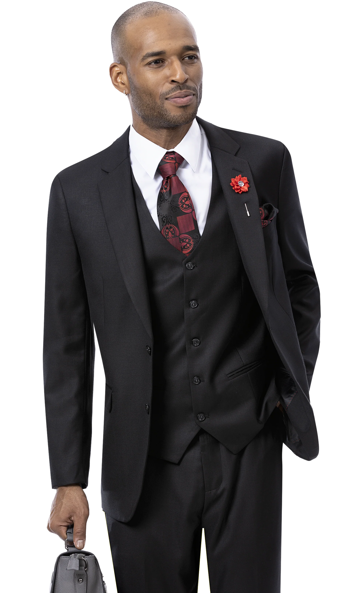 EJ Samuel Black Suit M18022 - Black