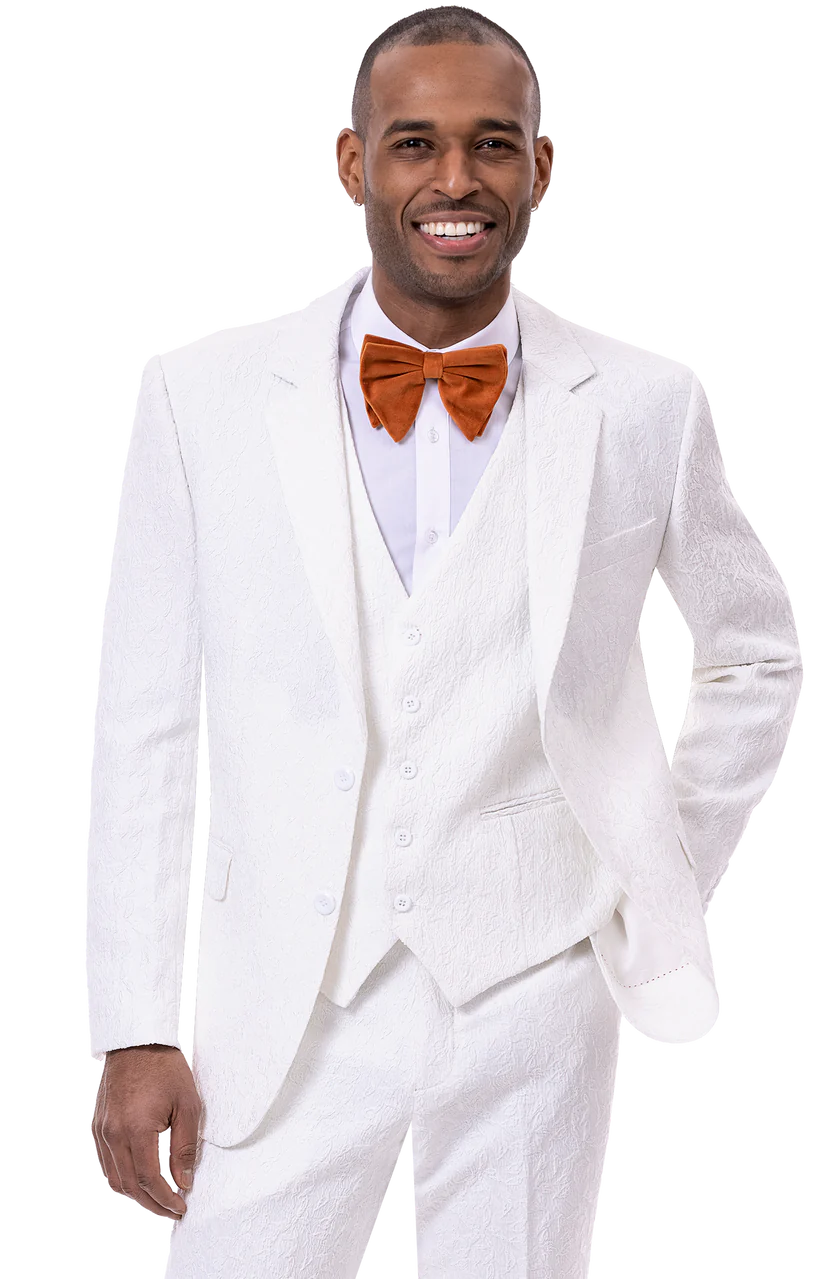 EJ Samuel Black Suit M2763 - White - Church Suits For Less