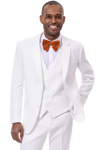 EJ Samuel Modern Fit Suit M2763 - White - Church Suits For Less