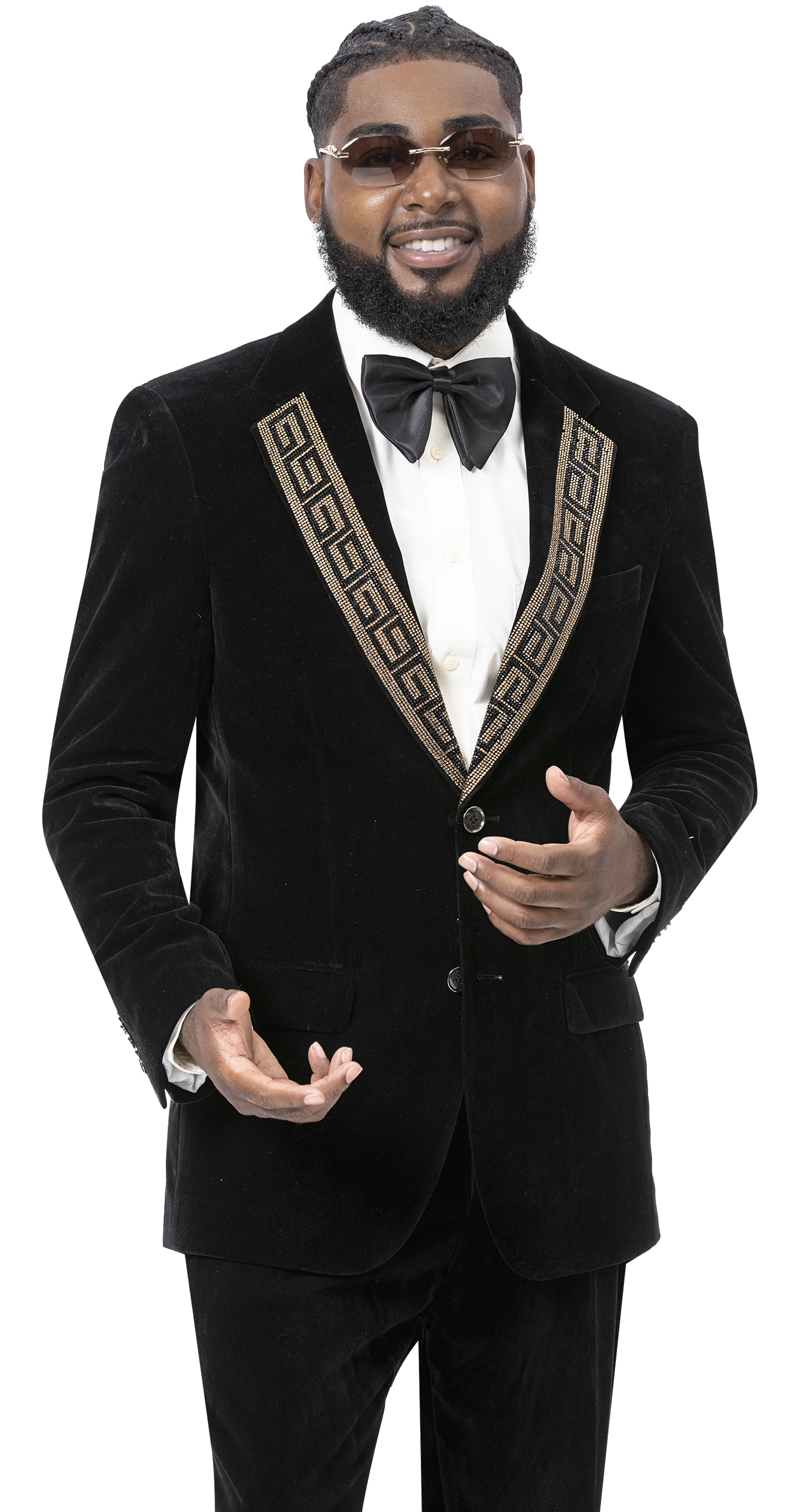 EJ Samuel Modern Fit Fashion Suit JP110 - Black - Church Suits For Less