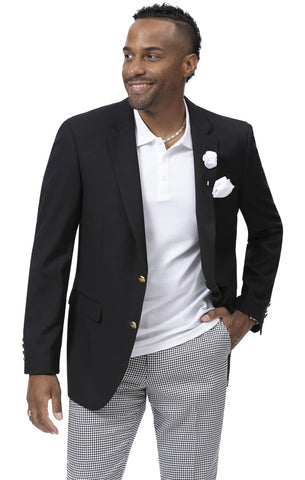 EJ Samuel Modern Fit Blazer J170-Black - Church Suits For Less