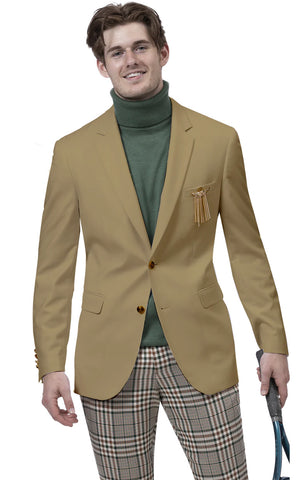 EJ Samuel Modern Fit Blazer J170-Tan - Church Suits For Less