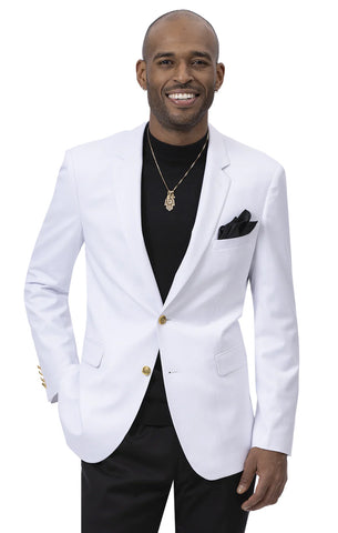 EJ Samuel Modern Fit Blazer J170-White - Church Suits For Less