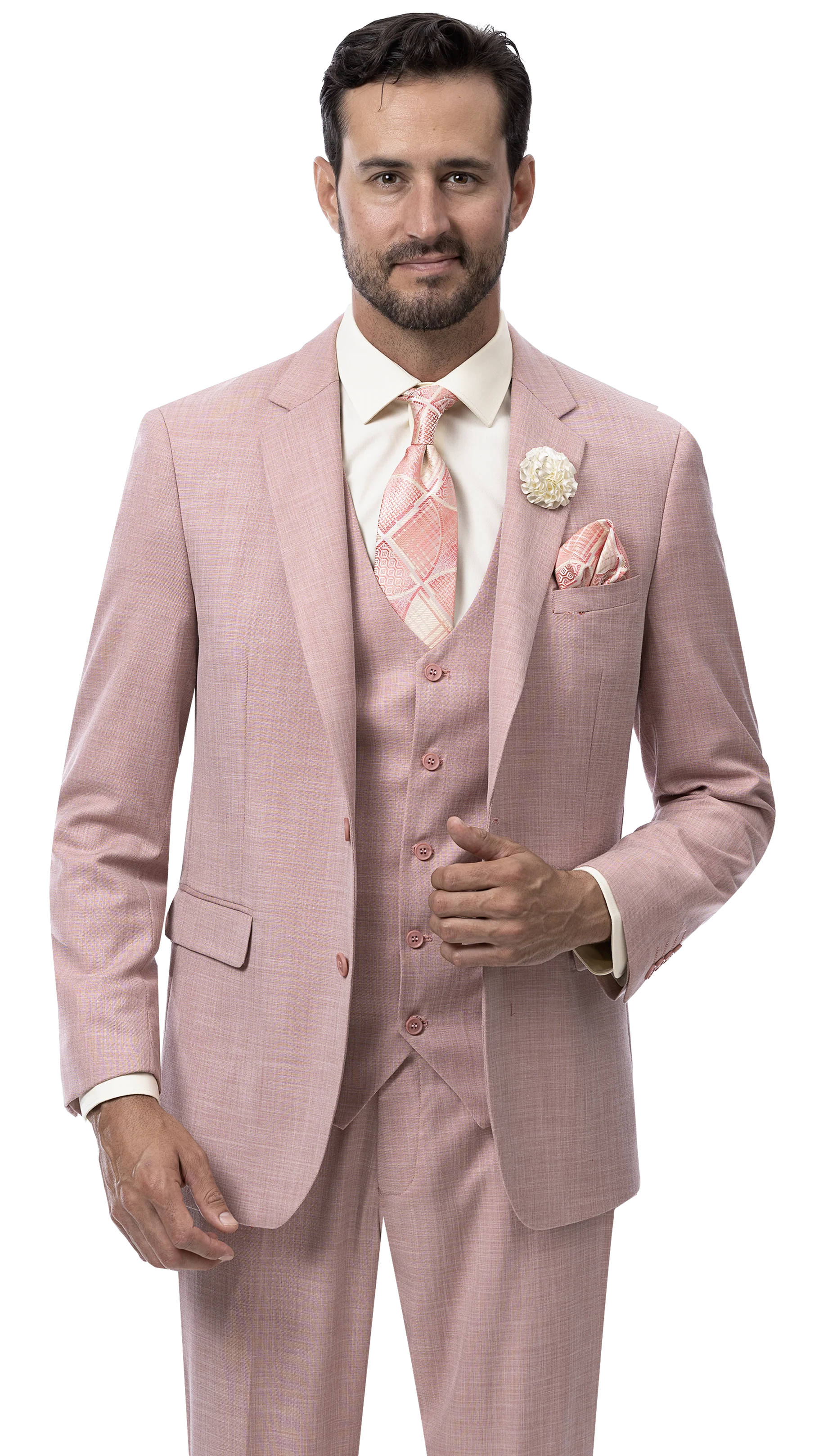 EJ Samuel Modern Fit Suit M18022 - Mauve - Church Suits For Less