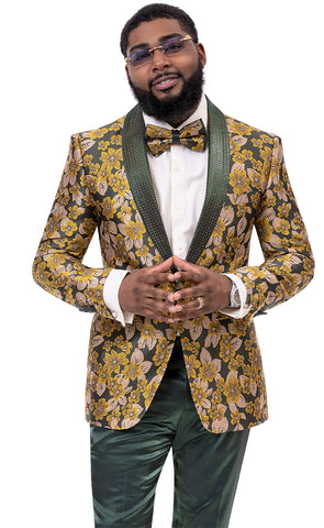 EJ Samuel Slim Fit Fashion Suit JP105c-Green - Church Suits For Less