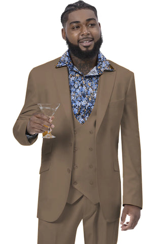 EJ Samuel Modern Fit Suit M2770-Tan - Church Suits For Less